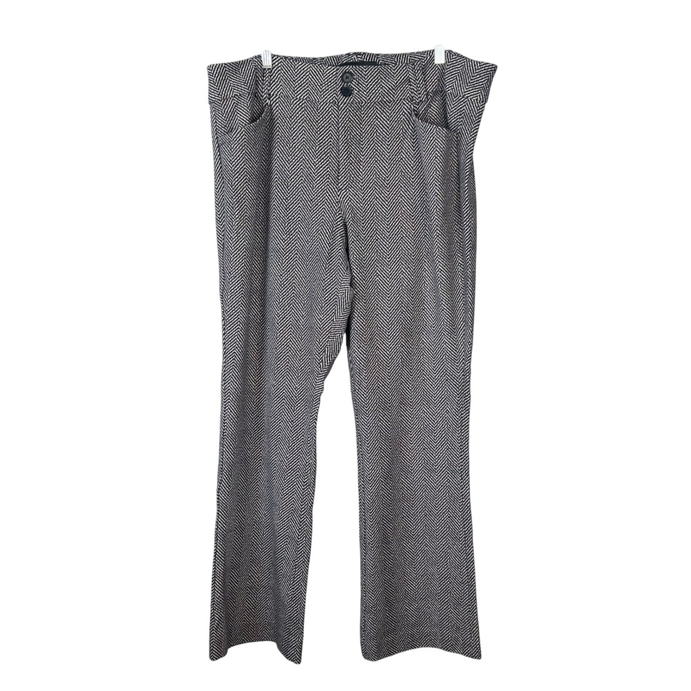Torrid Studio Trouser Boot Pants Sz 20R Black White Herringbone Professional